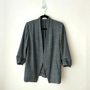 Babaton Gray Plaid Blazer